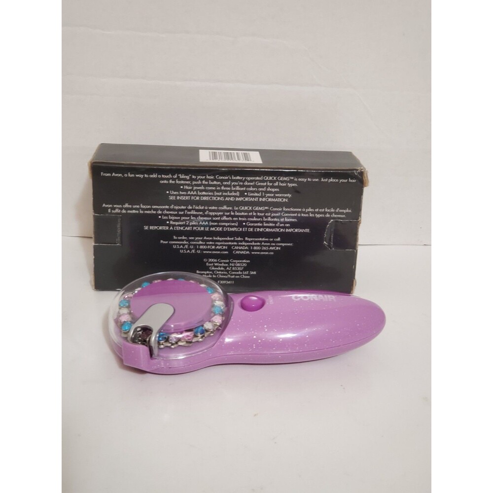 Conair Quick Gems Hair Bedazzler Machine Jeweler 2006 Retro Gems Vtg Original